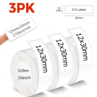 3PK Label Tape Paper for NIIMBOT D11 D110 D101 Label Maker Self-adhesive Thermal Label Roll Paper D11 Printer Sticker 12mmx30mm