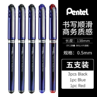 5pcs Pentel Black Gel Pen Quick Dry Ink BLN25 ENERGEL 0.5mm Writing Point Back To School Supplies School Stationery