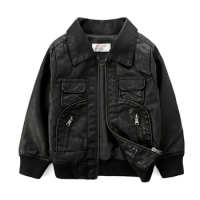 Children's Clothing Boys Winter Jacket Baby Top Fashion Flight Leather Jacket Toddler coat