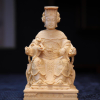 手工木雕媽祖娘娘神像天上圣母天后海神佛像家用中式客廳供奉擺件