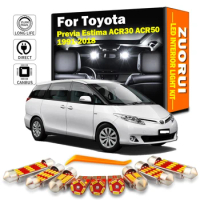 ZUORUI Canbus For Toyota Previa Estima ACR30 ACR50 Vehicle LED Interior Dome Map Light License Plate Lamp Kit Car Accessories