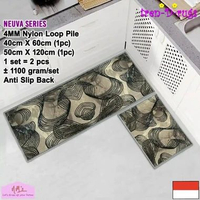 Tren-D-rugs Keset kaki eropa 2pcs 50 cm x 120 cm dan 40 cm x 60 cm anti slip motif klasik modern aes