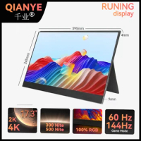 Portable Monitor 17.3 2K/4K 500nite FHD 100%RGB 60/144HZ USB Type C Travel Display For Laptop,Phone,Xbox,Switch And PS4 PS5