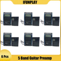 6pcs LC-5 5 Bands Acoustic Guitar Pickup EQ Equalizer LCD Tuner Piezo Pickup Guitar Parts Free Shipping