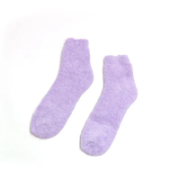 【WAJI 襪集】羽絨保暖襪-素面款-淡紫色(台灣製造-冬季 毛襪 多色 保暖好看)