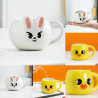 스트레이키즈 Stray Kids Cup Ceramic Mug Kpop Idol Leebit Cup Cute Bbokari Skzoo Mug Taza Leebit Coffee Cup Kawaii Stray Kids Mug Gifts