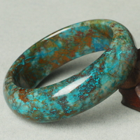 稀有級-異象高瓷鳳凰石手鐲女款 紋路異象  藍銅礦鐲子飾品