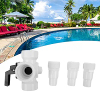 3-Way Diverter Valve 3-way Valve Height 20 Cm Plastic Regulate The Heating Power White Swimming Pool Hoses Connection