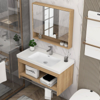 洗手盆掛墻式洗臉盆浴室盆櫃組合實木小戶型家用陽臺衛生間面盆櫃