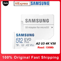 SAMSUNG EVO Plus microSD Memory 64GB 128GB 256GB 512GB 1TB U3 V10 A3 for Phones Tablets Gaming Consoles DSLR Cameras PCs