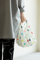 日本 正版 SOU・SOU 迷你購物袋 摺疊收納購物袋 (白色/五色數字)｜小鶴日貨