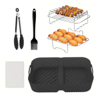 6 pcs Air Fryer Accessories, Perfect for Ninja AF500UK Foodi Air Fryers, Stainless Steel Air Fryer Rack