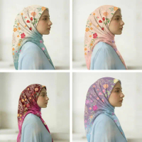 Lasercut BIDANG45 CottonVoile Printed Bawal Hijab H6 BIGLISTING Tudung Bawal Lasercut Reka Bentuk Un