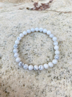 Kristalmedic - Gelang Kristal Howlite Round Plain 6mm