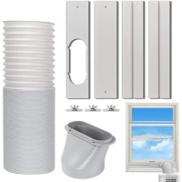 NEW-Portable Air Conditioner Windows Vent Kit, Adjustable Window Seal With 5.9 Inch Diameter, 59 Inch Length Exhaust Hose