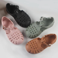 Retro Sandalia Child Beach Shoes for Sea Summer Girls Roman Sandals Baby Soft Non-slip Princess Jelly Shoes Girls Boys Sandals