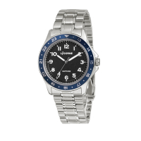 LICORNE 力抗錶 潛水風格 深藍錶圈 不鏽鋼男仕手錶 (銀X黑LT161MWBA-N)