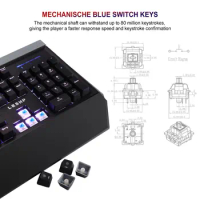 LESHP 105 Keys Unlimited Backlight Adjustable Brightness &amp; Frequency Wired Multimedia Mechanical Game Gaming Keyboard German