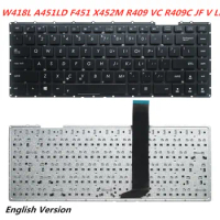 Laptop English Keyboard For Asus W418L A451LD F451 X452M R409 VC R409C JF V LD notebook Replacement layout Keyboard