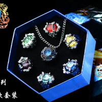 7pcs/set Katekyo Hitman Reborn Sawada Tsunayoshi Vongola Anime Fashion Jewelry Ring Cosplay Prop Collection Decoration Gift