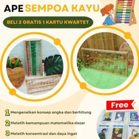 [BELI 2 GRATIS 1 KARTU KWARTET] APE-SEMPOA-KAYU APE SEMPOA KAYU ALAT BELAJAR ANAK SIMPOA SIPOA BELAJ