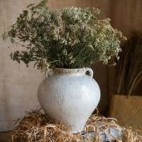 掬涵法式鄉村復古白瓷陶瓷花瓶花壺花壇花器手工藝術裝飾器皿擺件
