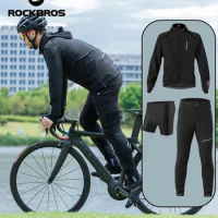 ROCKBROS Cycling Jersey Set Mens Women MTB Bike Jacket Breathable Short Sleeve Sports Shirt Bicycle Bib Clothing Motorbike Suit