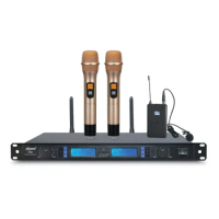 Quality Wireless Microphone System UHF with 2 handheld microphones Clip microphone is optional