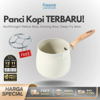 [BIG SALE] freemir Panci Kopi Mini Gemoy Panci Mie Instan Anti Tumpah Wajan Anti Lengket Soft White 