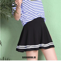 korean style rok wanita list putih terbaru jumbo rok mini olahraga rok zumba rok senam zumba rok wan