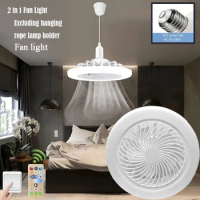 1pc 3 Colors Modern Ceiling Fan With Remote Control LED Light (3000K-6000K) Energy Efficient Remote Controlled Light Silent