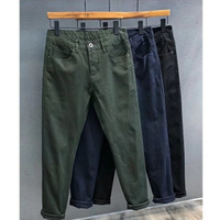 【MLM】日韓 修身直筒褲 高質量 純棉 長褲男 M-3XL 黑色長褲 男士工作褲 休閒長褲 九分褲