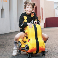 小汽車騎行箱男女寶寶通用萬向輪拉桿箱可坐可騎行可愛卡通升級款