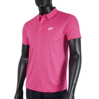 Yonex [11041TR122] 男 POLO衫 短袖上衣 網球 羽球 運動 休閒 機能 吸汗 快乾 台灣製 桃紅