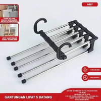 Gantungan Baju Lipat Multifungsi 360°/ Hanger Besi Lapis Plastik/ Gantungan Jemuran dengan Jepitan G
