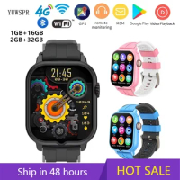 New Children Smart Watch 2+32GB With GPS Wifi Bluetooth Support Hebrew Heart Rate Tracking SOS 4G SIM Phone Watch For Kids T9
