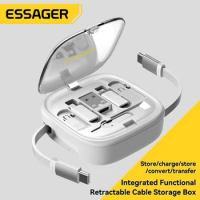 Essager 60W Fast Charger USB C To TypeC Micro Lightning Cable Mini Multifunctional Travel Storage Box With Phone Holder Pin Set
