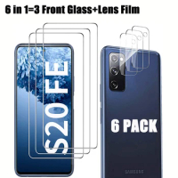 6-in-1New 9D Tempered Glass for Samsung Galaxy S20 FE 5G Full Cover Screen Protector for Galaxy S20 FE 4G Lens Protection Film