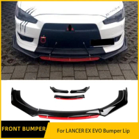 For Lancer EX EVO 2015-2016 High Quality Car Front Bumper Splitter Lip Diffuser Spoiler Accessories Fiber Look ABS Sport Package