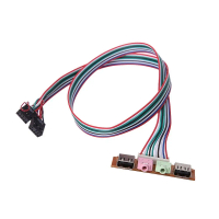 Tahan Lama Wayar Sambungan Kabel Fon Telinga Mic 2 Audio Jacks Penyesuai Kabel USB Audio Port Panel 