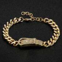 Zlxgirl Classic Dubai Gold Color belt bracelet for men's jewelry fine cubic zircon gold bracelet&amp;bangle women Classic bangle