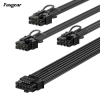 Fasgear PCIe5.0 GPU Power Cable Sleeved 12VHPWR Connector for RTX3090Ti 4000 Series Only for Corsair Great Wall Thermaltake NZXT