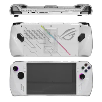 Transparent Protective Case Game Console Protector Cover Shockproof Anti-fall with Folding Stand for Asus ROG Ally Game Console