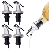 3Pcs Oil Bottle Sprayer Stopper Cap Dispenser Lock Wine Pourer Sauce Nozzle Liquor Leak-Proof Plug Bottle Stopper Kitchen Tool
