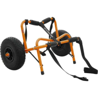 Kayak trolley pro premium kayak cart with no-flat airless tires 150 lb capacity yellow with free mesh carry bag