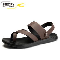 Camel Active 2023 New Summer Slippers Men Fashion Sandals Comfortable Outdoor Men Solid Shoes Soft Soles