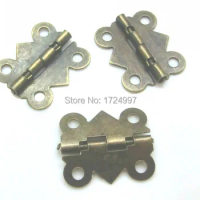 50pcs Door Butt Hinges(rotated from 90 degrees to 210 degrees) Antique Bronze 4 Holes 20mm x 17mm, J1251