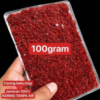 Cacing Beku 100gr Pakan Hewan Makan Makanan Frozen Ikan Burung Ayam Reptil Unggas Cabek Darah Bloodw