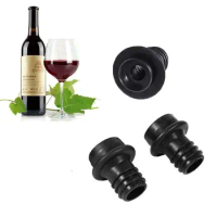 3pcs Black Silicone Vacuum Wine Stopper Saver Resealable Preservation Bottle Corks Leak-Free Wine Pump Home Use