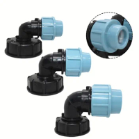 1Pcs Plastic 20/25/32mm Garden Pipe Elbow Outlet Connector Water Splitter IBC Pipe Elbow Outlet Connector Ton Bucket Accessory